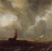 Jacob van Ruisdael Sailing Vessels in a Choppy sea oil